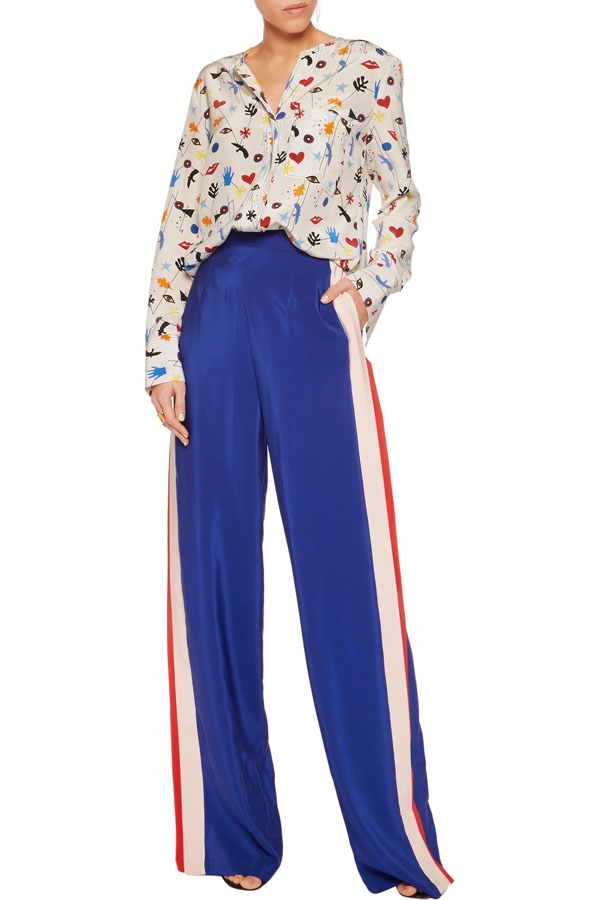 MSGM Paneled silk straight-leg pants.jpg